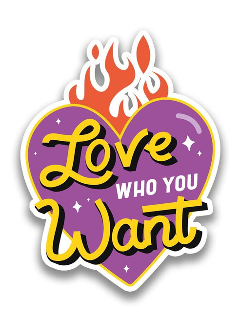 Love Who You Want Heart Sticker -SmartPrintsInk Designs