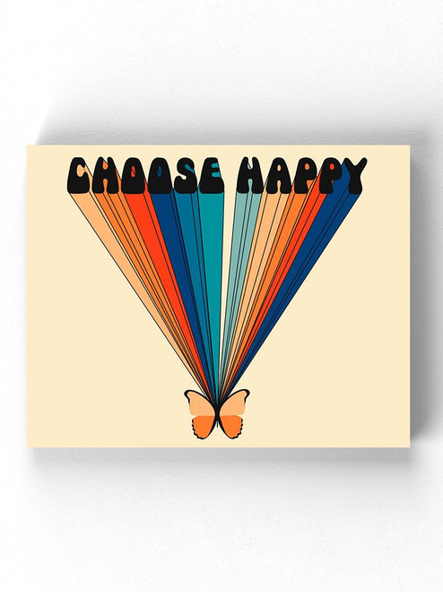 Groovy Choose Happy. Wrapped Canvas -Image by Shutterstock