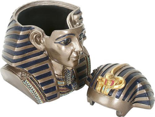 Ancient Egyptian Pharaoh King Tut Jewelery Trinket Box Storage Container Egypt