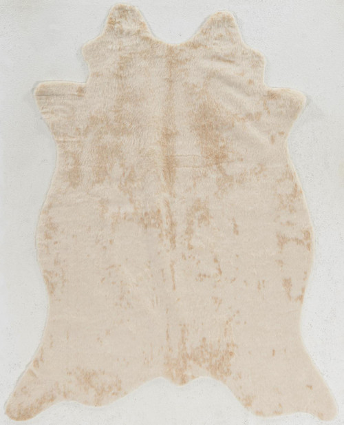 Linon Transitional Faux Cow Hide 5' x 6'6" Area Rugs In Ivory Finish RUGFCHIVLT