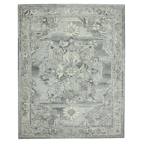 Amer Rugs Vestige Nucia Gray Hand-Tufted Wool Blend 3'6"x5'6" Area Rug VES73656