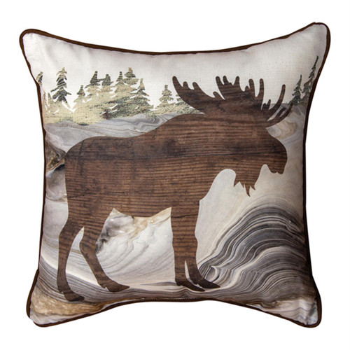 Lodge Fluidity Moose Poly Fiber Pillow With Multi Finish SLLOFM