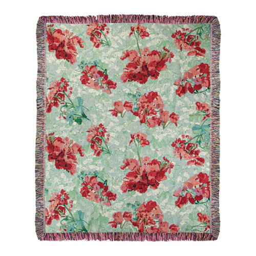 Geraniums Basics Cotton Yarn Tapestry Throw With Multi Finish ATGNS