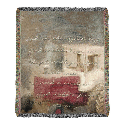 Farmers Farm Cotton Yarn Tapestry Throw With Multi Finish ATFARM