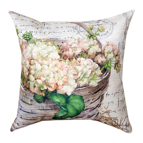 Farmhouse Flowers In Basket Pillow With Multi Finish SLFHFB