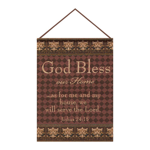 God Bless Our Home Cotton Tapestry Bannerette Wall Hanging With Multi HWGBHM