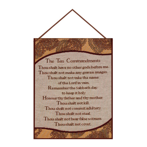 Ten Commandments Cotton Tapestry Wall Hanging With Multi Finish HWTCMD
