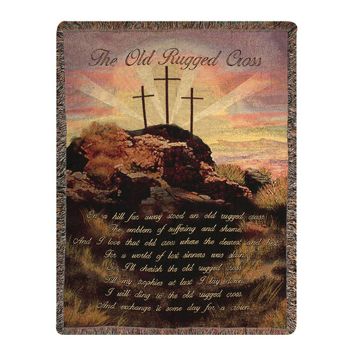 Old Rugged Cross Cotton Yarn Tapestry Throw With Multi Finish ATORCR