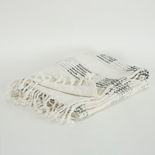 Rizzy Home Transitional Stripe Throw With Grey And Natural THRTH0821GYNT5060