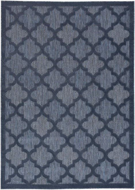 Nourison Easy Care 4' x 6' Area Rug With Navy Blue Finish 099446040749