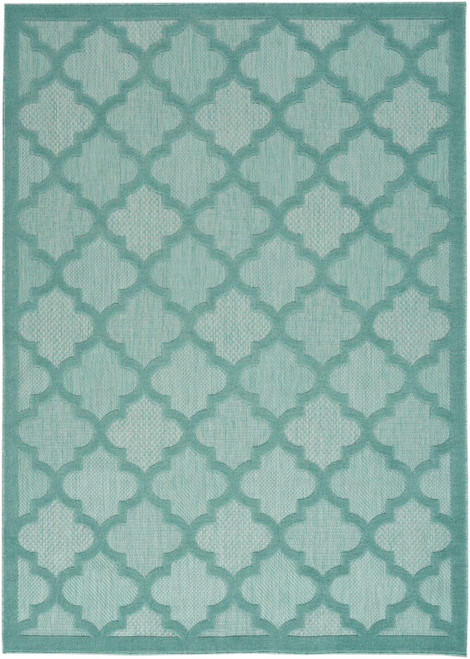 Nourison Easy Care 4' x 6' Area Rug With Aqua And Teal Finish 099446040756