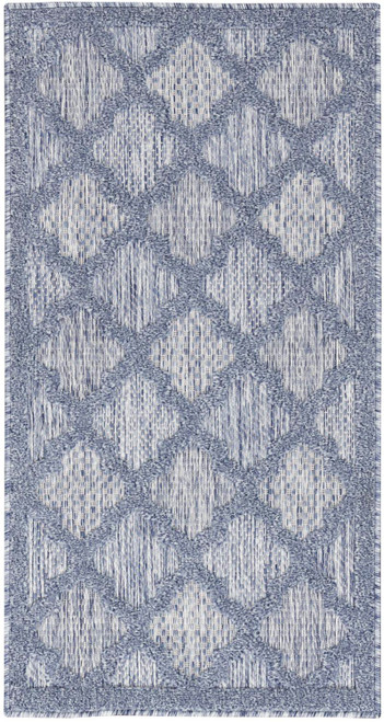 Nourison Easy Care 2' x 4' Runner Rug With Denim Blue Finish 099446040251