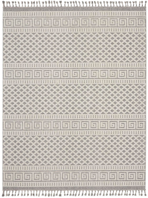 Nourison Elwood 7'10" x 10'6" Area Rug With Ivory And Slate Finish 099446885654