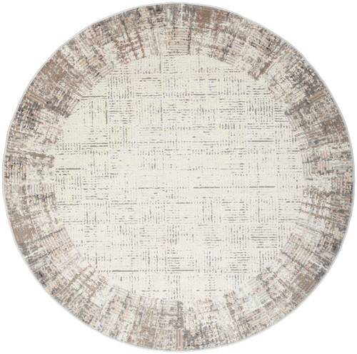 Nourison Elation 5'3" x Round Area Rug With Ivory Grey Finish 099446060310