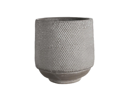 Urban Trends Cement Round Pot With Gray Finish 35788