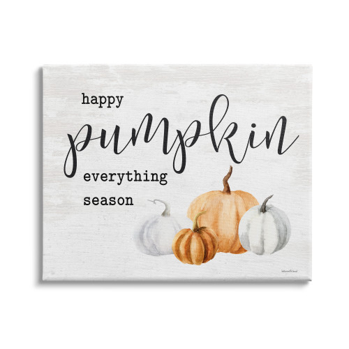 “Happy Pumpkin Everything Season” Fall Harvest Stretched Canvas Wall Art, 30" x 40"