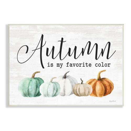 Pumpkins “Autumn is My Favorite Color” Fall Harvest Wall Sign, 19" x 13"