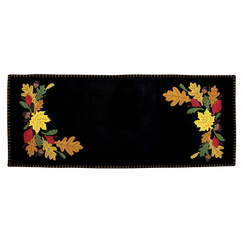 36" Fall Harvest Leaves and Acorn Table Runner