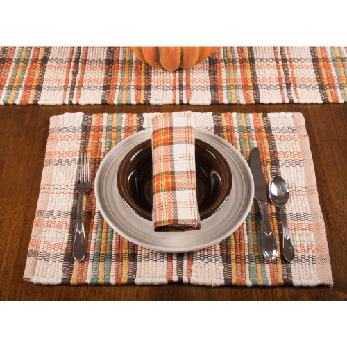 Set of 6 Fall Harvest Cotton Placemats 18"