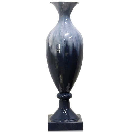 StyleCraft Fizi Enamel Blue And White Mixed Hand Painted Vase AI11335DS