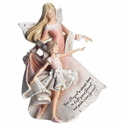 6.75" Pink and White Ballet Angel Tabletop Figurine