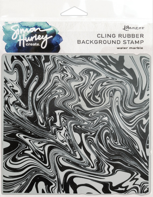 Simon Hurley create. Cling Stamps 6"X6"-Water Marble