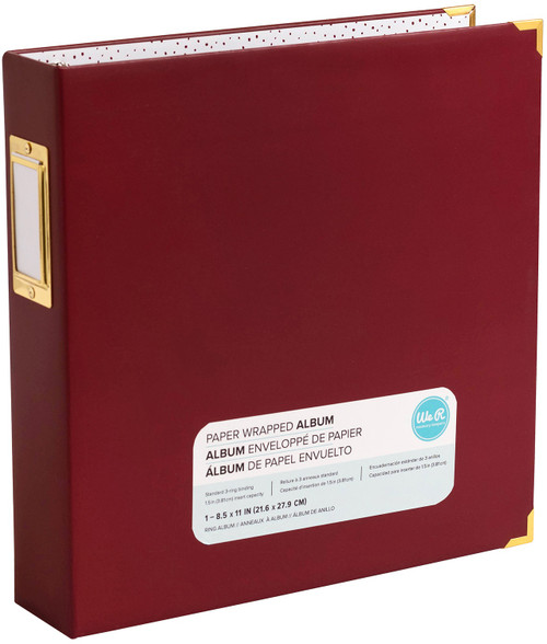 We R Paper Wrapped D-Ring Album 8.5"X11"-Maroon
