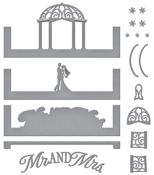 Spellbinders Etched Dies-Wedded Bliss Scene