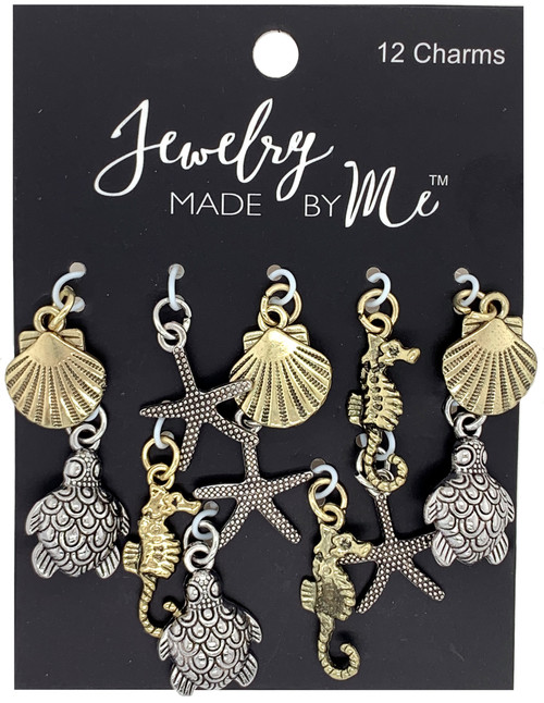 Jewelry Made By Me Charms 12/Pkg-Sea Life
