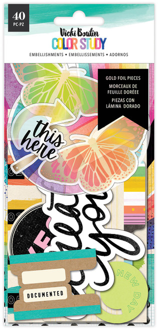 Vicki Boutin Color Study Ephemera Cardstock Die-Cuts-Journaling W/Foil Accents