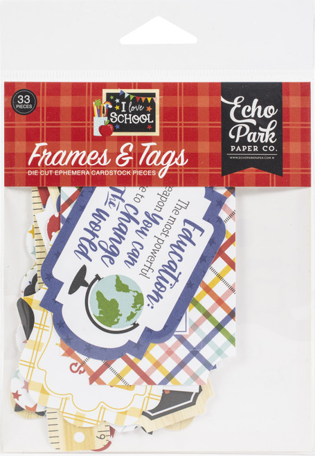 Echo Park Paper Frames & Tags, I Love School