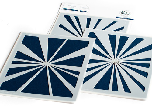 Pinkfresh Studio Stencils 4.25"X5.25" 3/Pkg-Sunburst