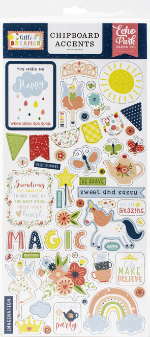 Little Dreamer Girl Chipboard 6"X13"-Accents