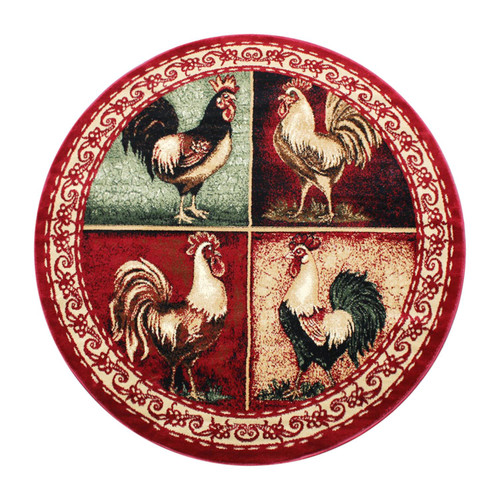 Flash Furniture Gallus Round Red Rooster 6' x 6' Area Rug ACD-RGL379-66-RD-GG