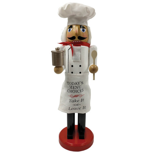 Santa's Workshop Todays Menu Choices Chef Christmas Wood Nutcracker 14 Inch