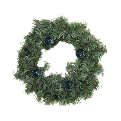 Tremont Floral Green Pine Christmas Advent Wreath Candle Holder 12 Inch
