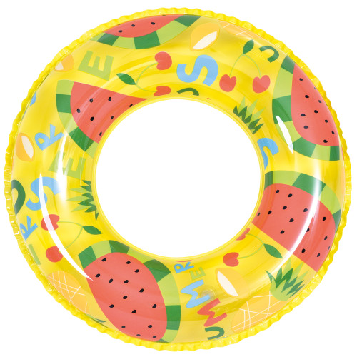Inflatable Summer Watermelon Children's Inner Tube Ring Float, 24-Inch