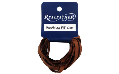 Silver Creek Deerskin Lace 3/16"x2yd Card SaddlTan