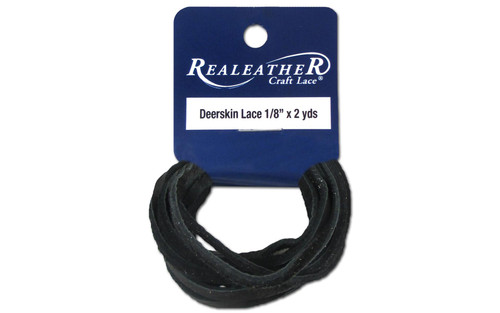 Silver Creek Deerskin Lace 1/8"x2yd Card Black