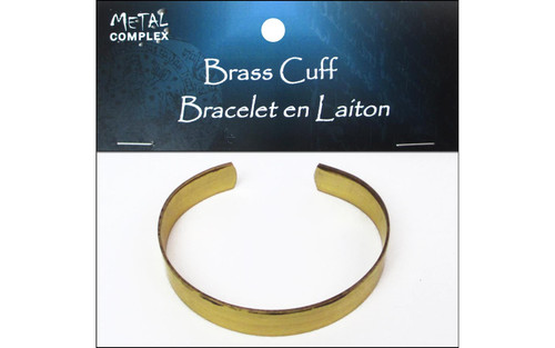 Metal Complex Cuff Bracelet Flat Band 3/8" Brass