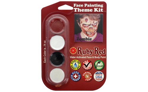 Ruby Red Face & Body Paint Theme Kit Kit Zombie
