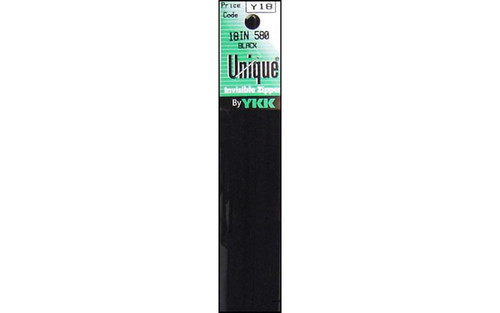 YKK Unique Invisible Zipper 18" Black