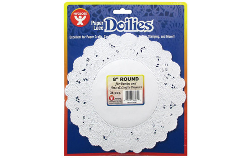 Hygloss Paper Lace Doilies Round 8" 36pc White
