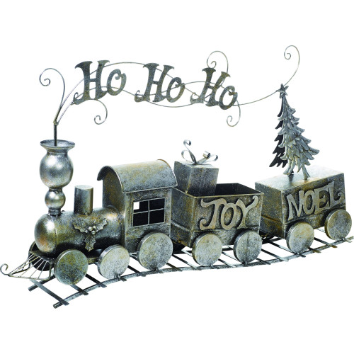 37'' Silver and Gold 'Ho Ho Ho' Train Christmas Decor