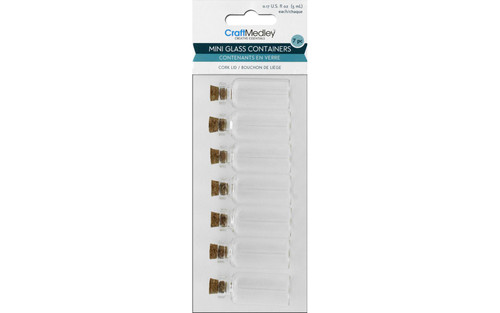 Multicraft Glass Bottles Mini w/Cork Lid .17oz 7pc