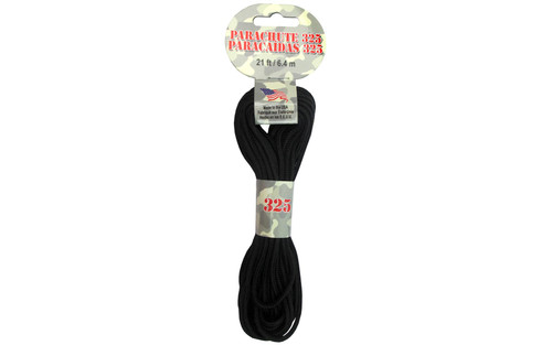 Pepperell Parachute Cord 325 Nylon 21ft Black