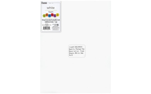 EBL Foam Sheet 9x12" 2mm White 15pc