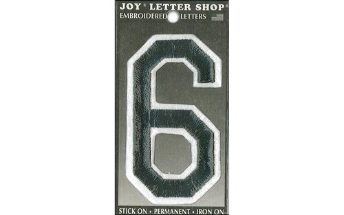 Joy Applique Letter Iron On Varsity 3" Black 6