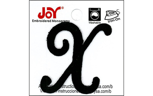 Joy Applique Letter Iron On Script 1.5" Black X