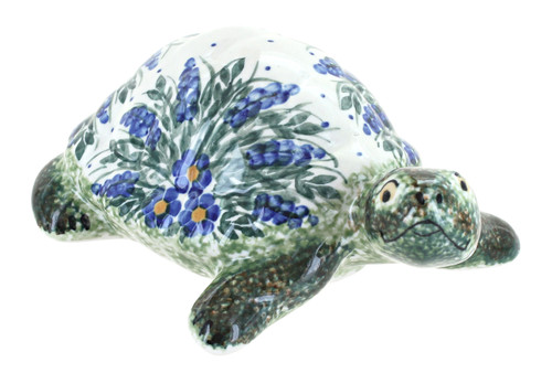 Blue Rose Polish Pottery 28B WR Unikat Turtle Figurine